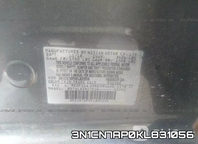 3N1CN7AP0KL831056 фото 10