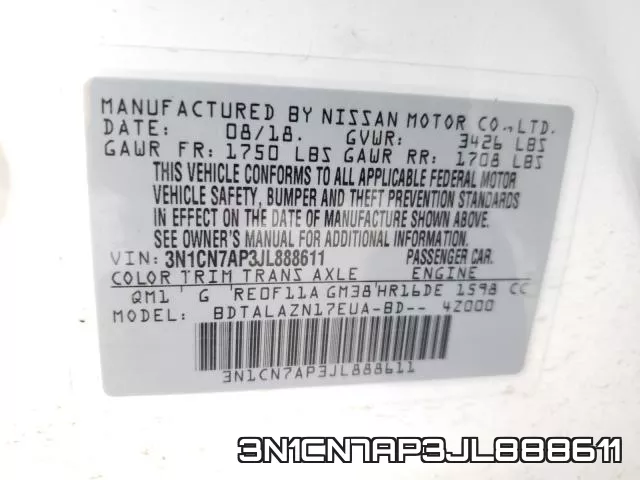 3N1CN7AP3JL888611 фото 2
