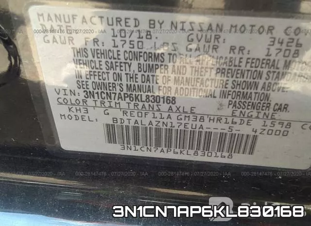 3N1CN7AP6KL830168 фото 10