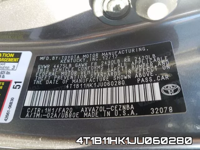 4T1B11HK1JU060280 фото 2