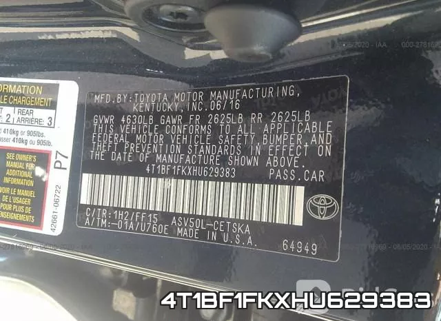 4T1BF1FKXHU629383 фото 10