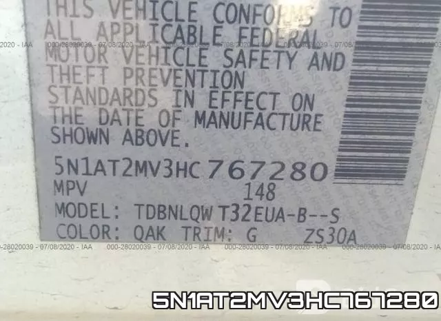 5N1AT2MV3HC767280 фото 10