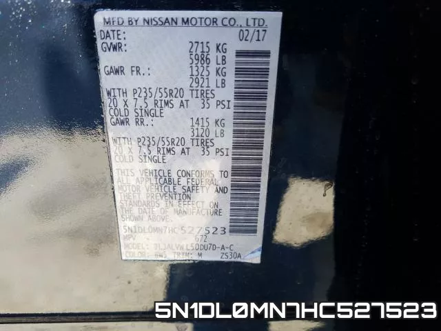 5N1DL0MN7HC527523 фото 2