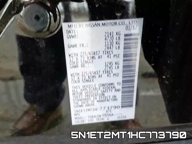 5N1ET2MT1HC773790 фото 2