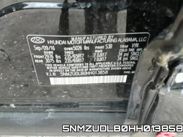 5NMZUDLB0HH013858 фото 2