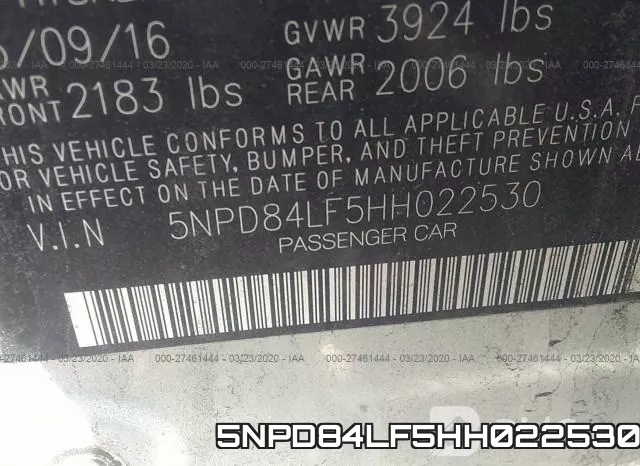 5NPD84LF5HH022530 фото 10