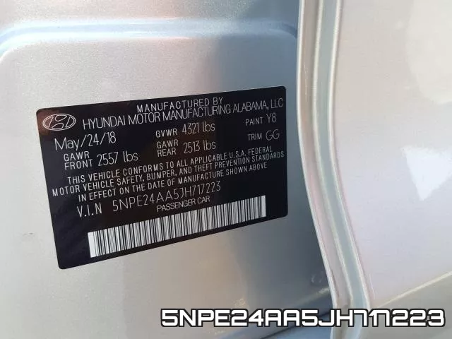 5NPE24AA5JH717223 фото 2