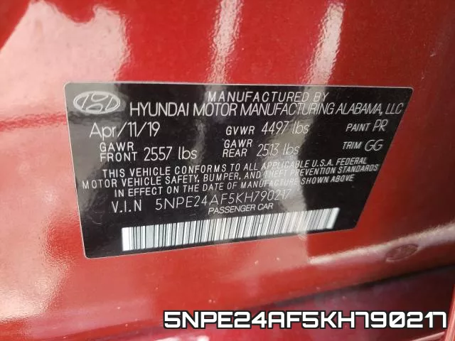 5NPE24AF5KH790217 фото 2