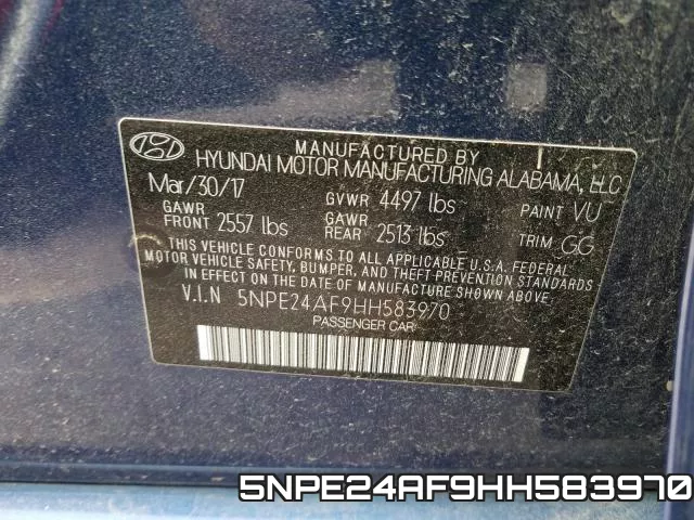 5NPE24AF9HH583970 фото 2