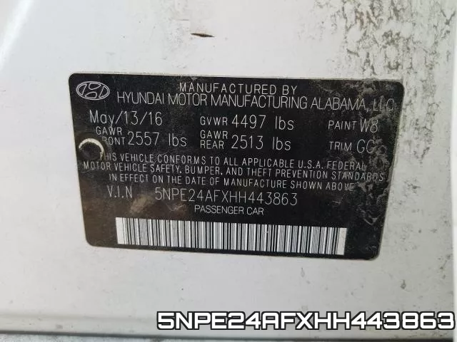 5NPE24AFXHH443863 фото 2
