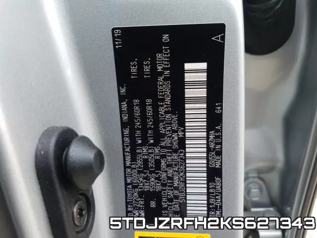 5TDJZRFH2KS627343 фото 2