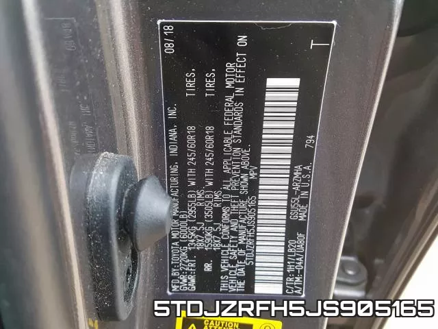 5TDJZRFH5JS905165 фото 2