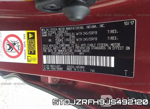 5TDJZRFH9JS492120 фото 10