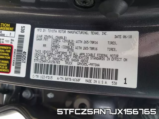 5TFCZ5AN7JX156765 фото 2