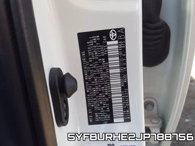 5YFBURHE2JP788756 фото 2