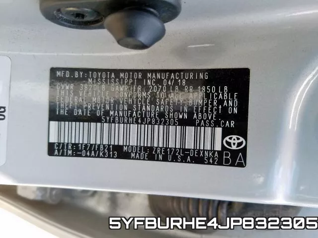 5YFBURHE4JP832305 фото 2