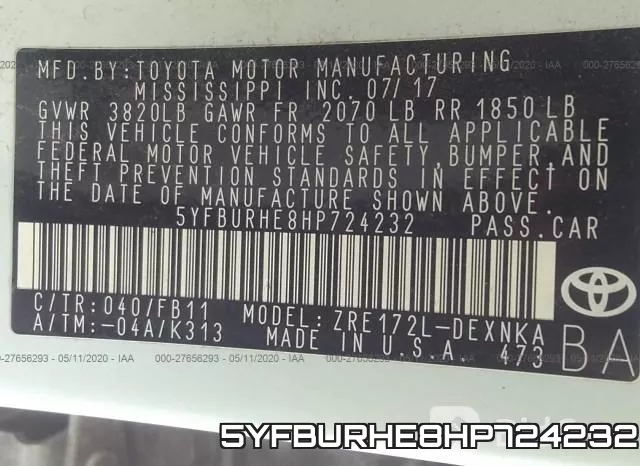 5YFBURHE8HP724232 фото 10