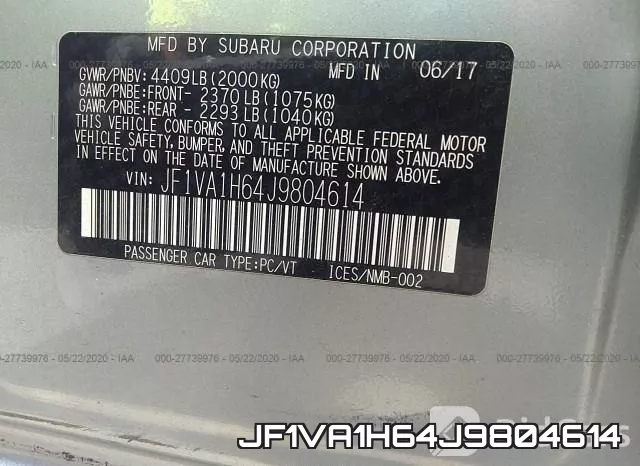 JF1VA1H64J9804614 фото 10