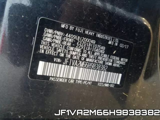 JF1VA2M66H9838382 фото 2
