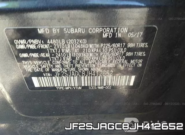 JF2SJAGC8JH412652 фото 10