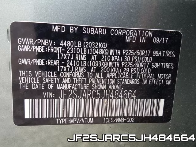 JF2SJARC5JH484664 фото 2