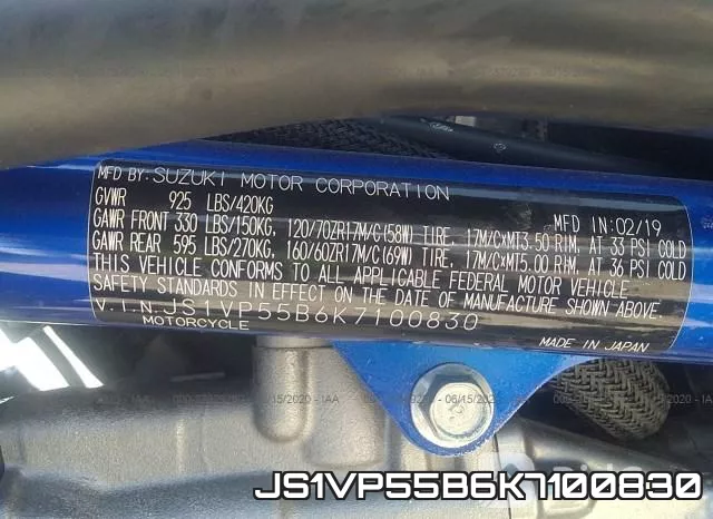 JS1VP55B6K7100830 фото 2