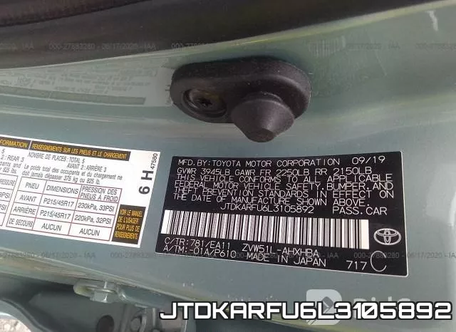 JTDKARFU6L3105892 фото 10