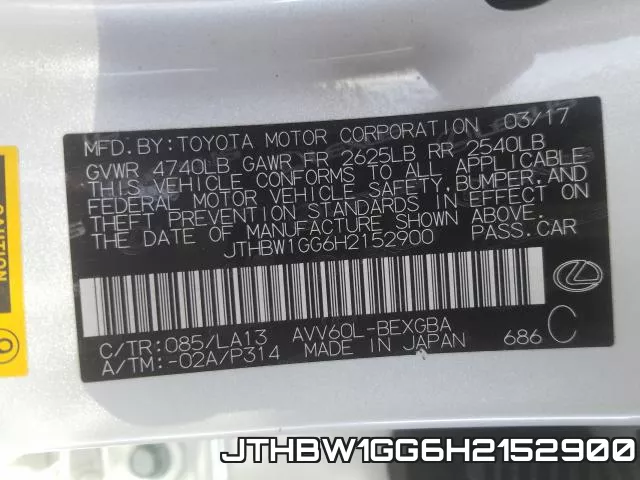 JTHBW1GG6H2152900 фото 2