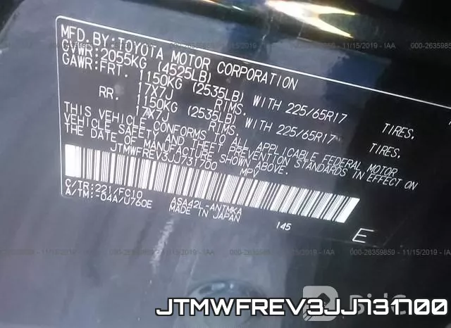 JTMWFREV3JJ731700 фото 10