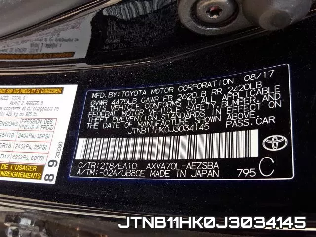 JTNB11HK0J3034145 фото 2