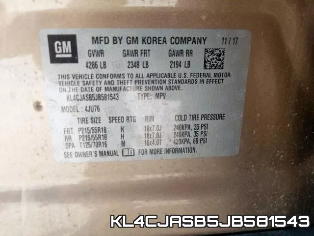 KL4CJASB5JB581543 фото 2