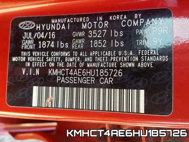 KMHCT4AE6HU185726 фото 2