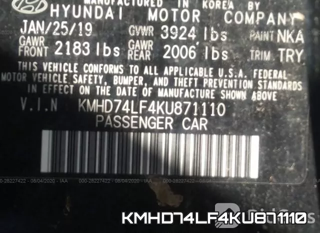 KMHD74LF4KU871110 фото 10