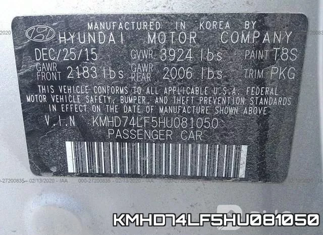 KMHD74LF5HU081050 фото 10