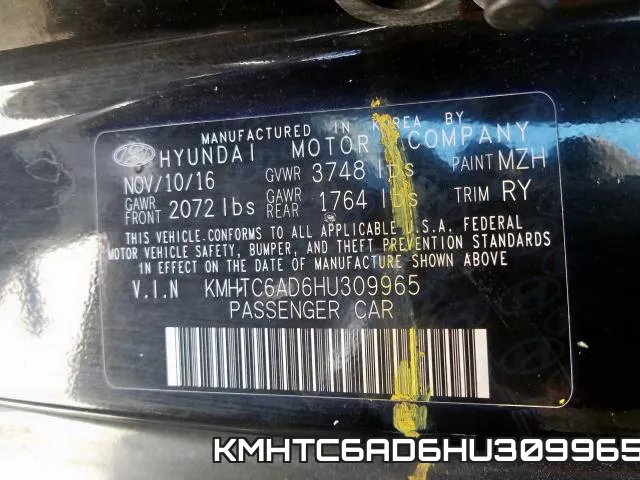 KMHTC6AD6HU309965 фото 2