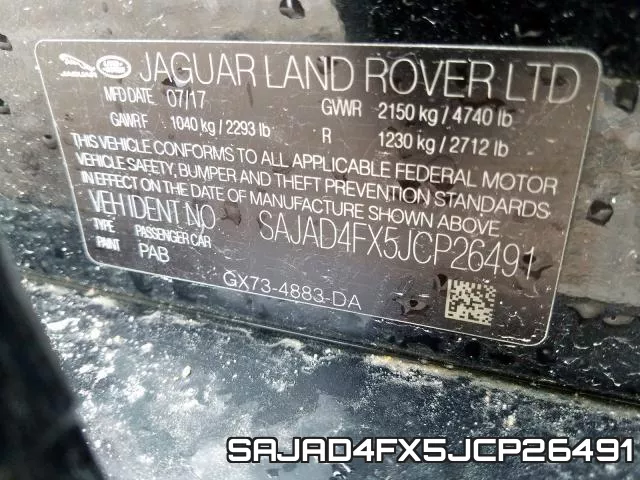 SAJAD4FX5JCP26491 фото 2