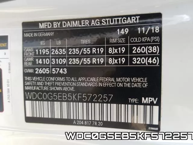 WDC0G5EB5KF572257 фото 2