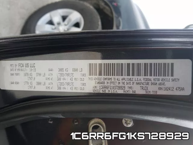 1C6RR6FG1KS728929 фото 2