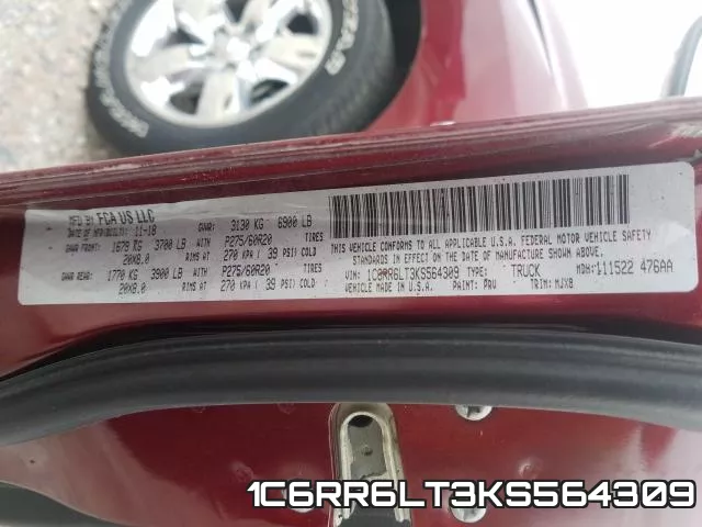 1C6RR6LT3KS564309 фото 2