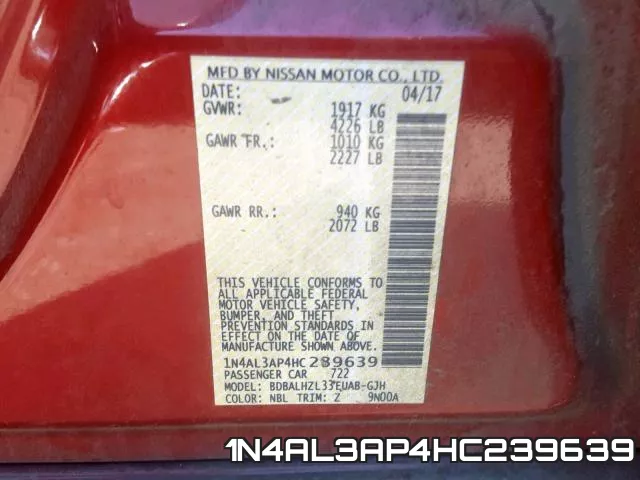 1N4AL3AP4HC239639 фото 2