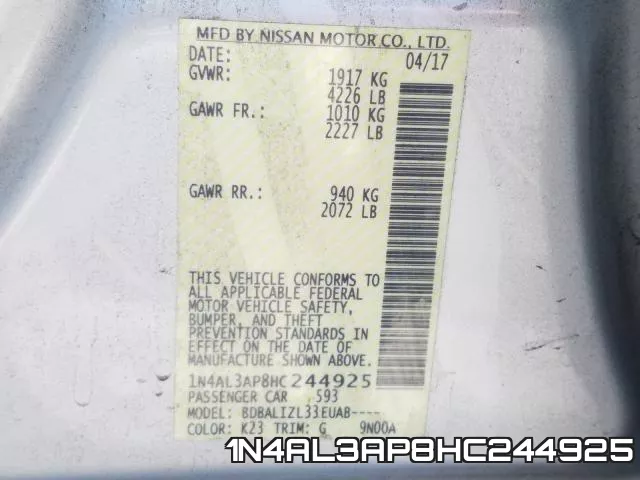 1N4AL3AP8HC244925 фото 2