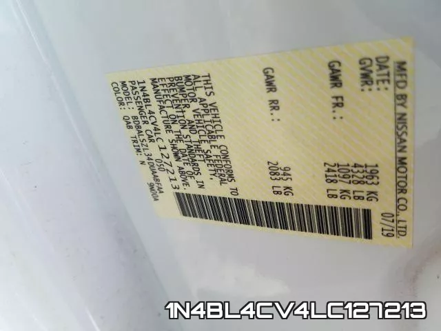 1N4BL4CV4LC127213 фото 2