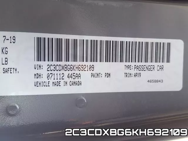 2C3CDXBG6KH692109 фото 2