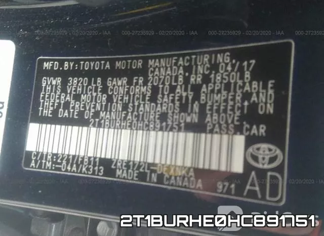 2T1BURHE0HC891751 фото 10