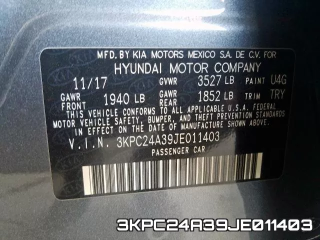 3KPC24A39JE011403 фото 2