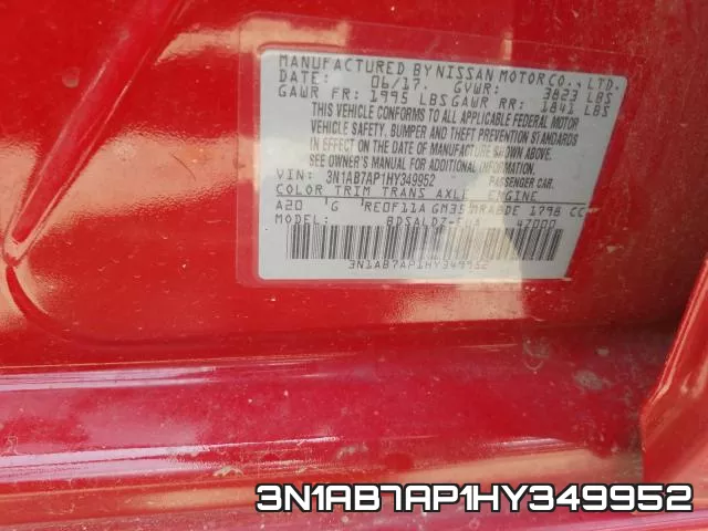3N1AB7AP1HY349952 фото 2