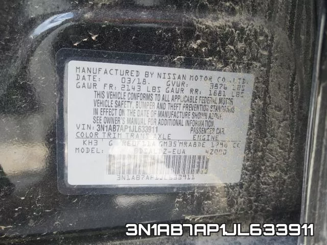 3N1AB7AP1JL633911 фото 2