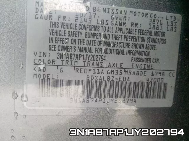 3N1AB7AP1JY202794 фото 2