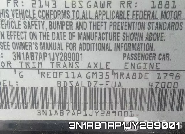 3N1AB7AP1JY289001 фото 10