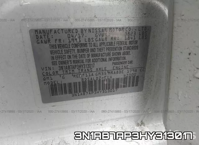 3N1AB7AP3HY313017 фото 10